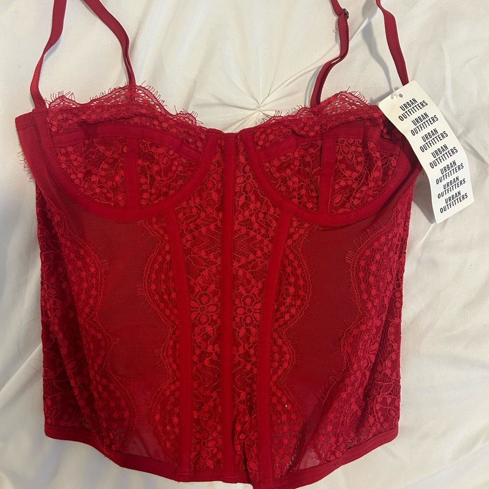 Red urban outfitters corset (brand new!)